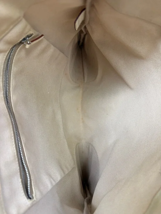 Prada Beige Canvas Shoulder Tote Bag Leather Corners and Handles - Picture 10 of 16